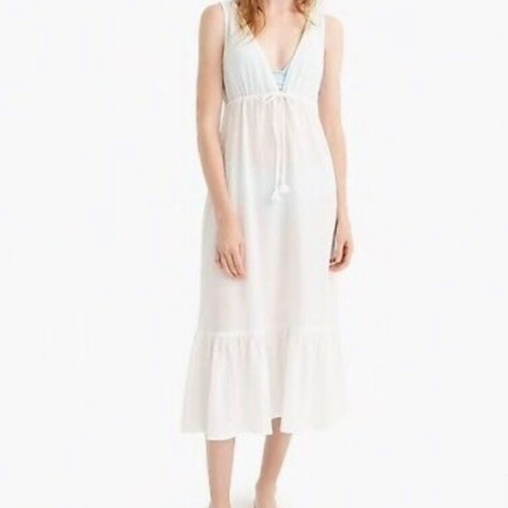 J Crew White Midi Dress